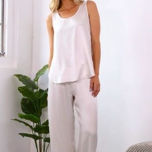 PJ Harlow Satin Pajama Set pink